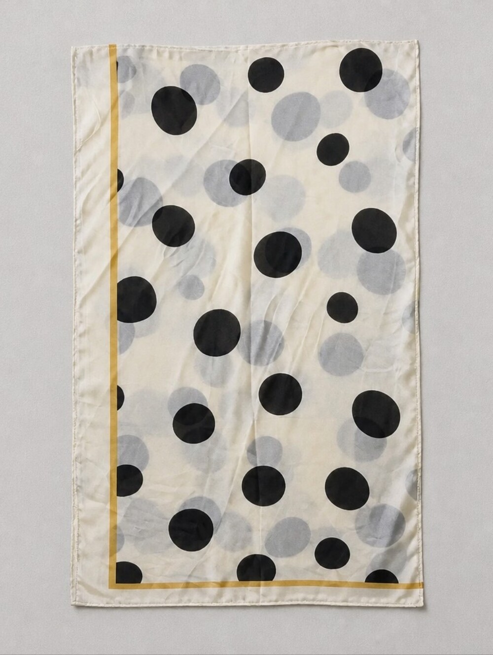 Melanie Lyne White Black Polka Dot Satin Oblong Scarf Wrap